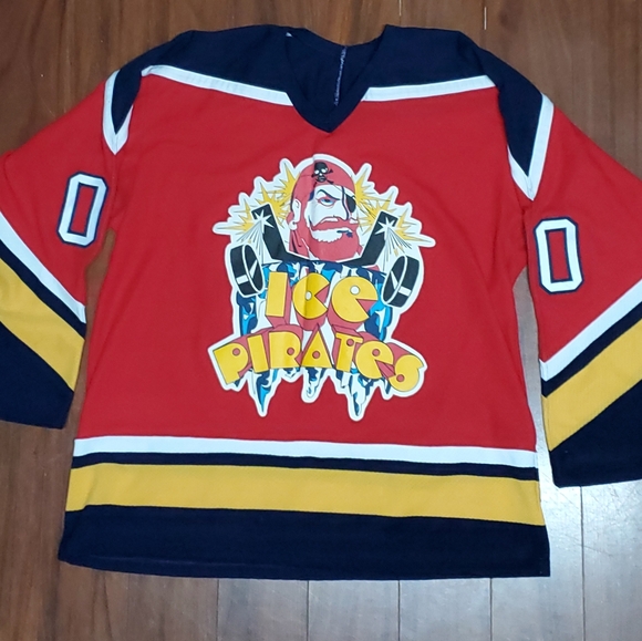 RARE VINTAGE ICE PIRATES HOCKEY JERSEY SIZE L AIR KNIT MADE IN CANADA MALONE #00 - Picture 3 of 6